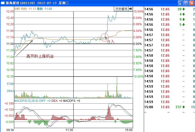 新海股份分時(shí)圖